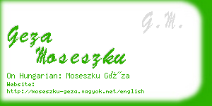 geza moseszku business card